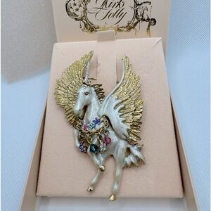 Kirk’s Folly Magical Prancing Cloudwalkwer Winged Unicorn Brooch